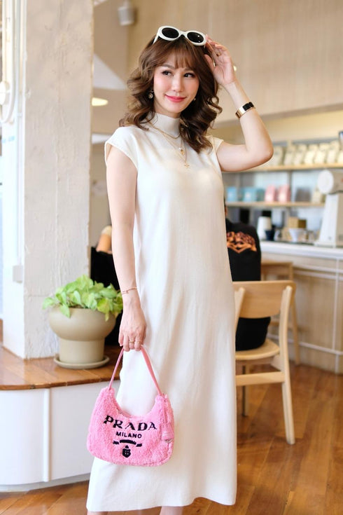 High Neck Sleeveless Long Knitted Casual Dresses